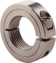 Climax Metal Products - 1 1/8-7 Thread, Stainless Steel, One Piece Threaded Shaft Collar - 1-7/8" Outside Diam, 1/2" Wide - Exact Tooling