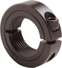 Climax Metal Products - 1-1/8 -7 Thread, Steel, One Piece Threaded Shaft Collar - 1-7/8" Outside Diam, 1/2" Wide - Exact Tooling