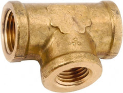 ANDERSON METALS - Class NSF, 3/8 x 3/8 x 1/4" Internal Pipe, Lead Free Brass Reducing Tee - NPT - Exact Tooling