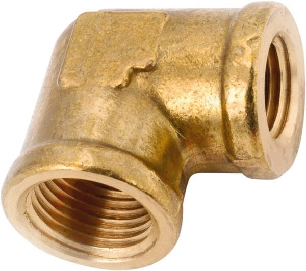 ANDERSON METALS - Class NSF, 3/8 x 1/4" Internal Pipe, Lead Free Brass Reducing Elbow - NPT - Exact Tooling