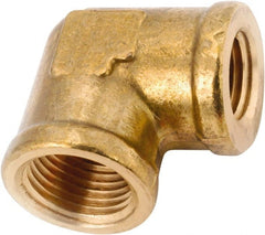 ANDERSON METALS - Class NSF, 3/8 x 1/4" Internal Pipe, Lead Free Brass Reducing Elbow - NPT - Exact Tooling