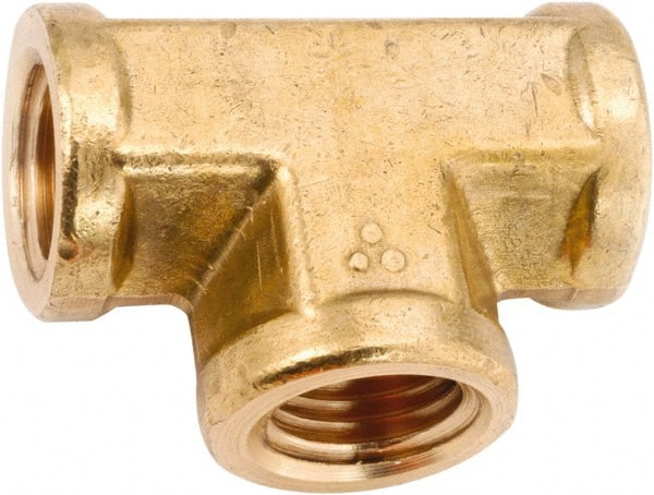ANDERSON METALS - Class NSF, 3/8" Internal Pipe, Lead Free Brass Tee - NPT - Exact Tooling