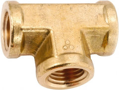 ANDERSON METALS - Class NSF, 1/8" Internal Pipe, Lead Free Brass Tee - NPT - Exact Tooling