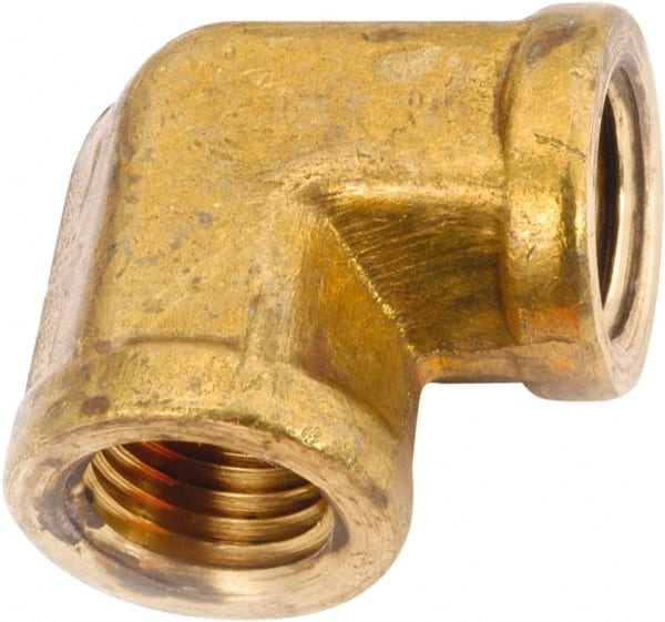 ANDERSON METALS - Class NSF, 3/8" Internal Pipe, Lead Free Brass 90° Elbow - NPT - Exact Tooling