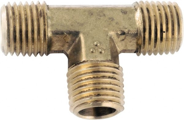 ANDERSON METALS - Class NSF, 1/8" Internal Pipe, Lead Free Brass Union Tee - NPT - Exact Tooling