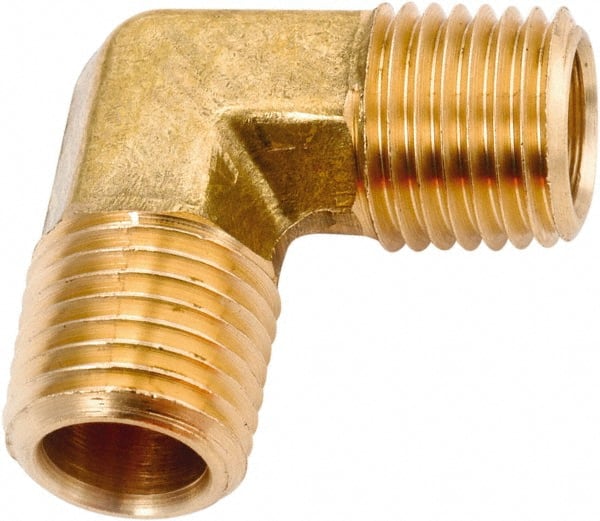 ANDERSON METALS - Class NSF, 1/4" Internal Pipe, Lead Free Brass 90° Elbow - NPT - Exact Tooling