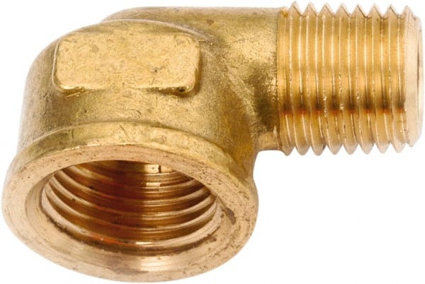 ANDERSON METALS - Class NSF, 1/4 x 3/8", Lead Free Brass 90° Street Elbow - NPT - Exact Tooling