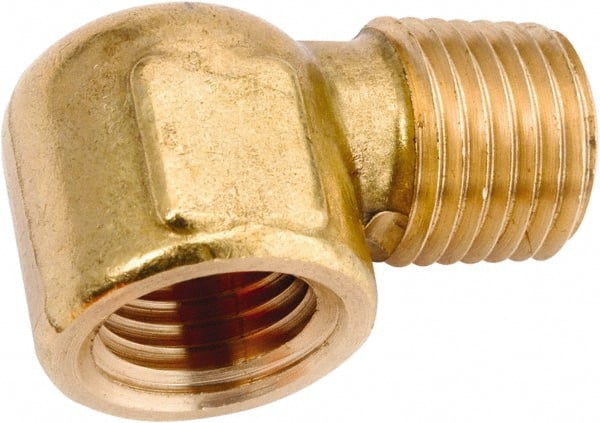 ANDERSON METALS - Class NSF, 3/8" Internal Pipe, Lead Free Brass 90° Street Elbow - NPT - Exact Tooling