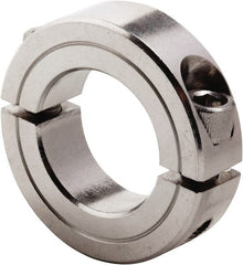 Climax Metal Products - 5-1/2" Bore, Stainless Steel, Two Piece Clamp Collar - 6-3/4" Outside Diam, 7/8" Wide - Exact Tooling