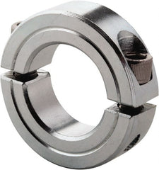 Climax Metal Products - 1-5/8" Bore, Steel, Two Piece Clamp Collar - 2-5/8" Outside Diam, 11/16" Wide - Exact Tooling