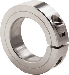 Climax Metal Products - 3-3/16" Bore, Stainless Steel, One Piece Clamp Collar - 4-1/2" Outside Diam, 7/8" Wide - Exact Tooling