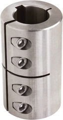 Climax Metal Products - 1-3/4" Inside x 3-1/8" Outside Diam, One Piece Split Clamping Collar with Keyway - 4-1/2" Long x 3/8" Keyway Width x 3/16" Keyway Depth - Exact Tooling
