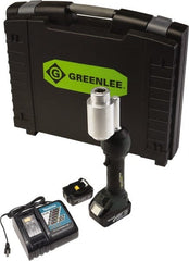 Greenlee - 4 Piece, 0.88 to 2.4165" Punch Hole Diam, Hydraulic Knockout Set - Round Punch, 10 Gage Stainless Steel, 10 Gage Mild Steel - Exact Tooling