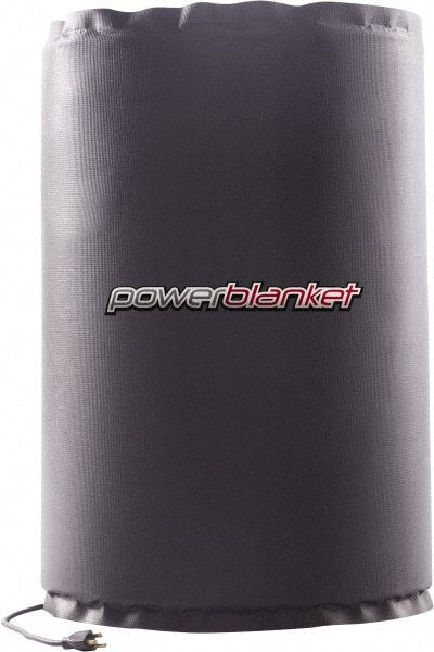 Powerblanket - 18-1/2" Wide, 30 Gallon Wrap-Around Drum Heater - 120 Volt, 280 Watts to 560 Watts, 0.5 Amps, 0°F to 100°F Thermostat Rating - Exact Tooling