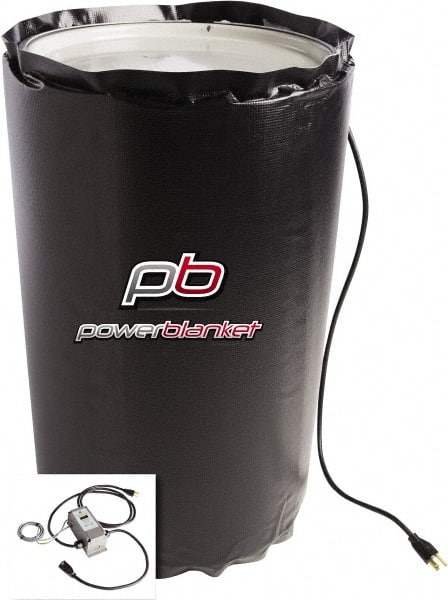 Powerblanket - 14" Wide, 15 Gallon Wrap-Around Drum Heater - 120 Volt, 3.33 Amps, 0°F to 145°F Thermostat Rating - Exact Tooling