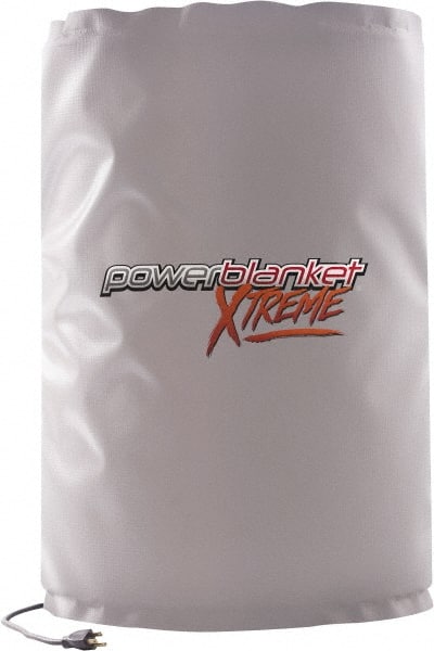 Powerblanket - 18-1/2" Wide, 30 Gallon Wrap-Around Drum Heater - 120 Volt, 280 Watts to 560 Watts, 0.5 Amps, 0°F to 100°F Thermostat Rating - Exact Tooling