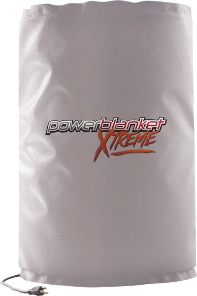 Powerblanket - 14" Wide, 15 Gallon Wrap-Around Drum Heater - 120 Volt, 160 Watts to 320 Watts, 0.5 Amps, 0°F to 100°F Thermostat Rating - Exact Tooling