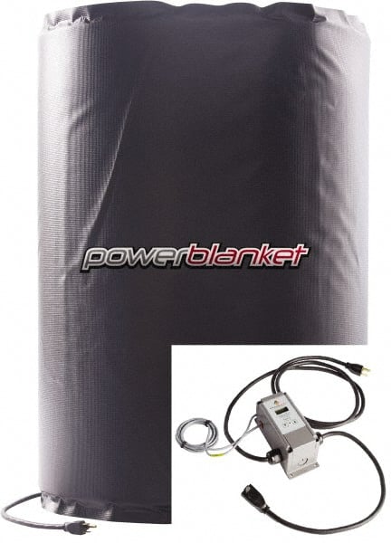 Powerblanket - 14" Wide, 55 Gallon Wrap-Around Drum Heater - 120 Volt, 6.67 Amps, 0°F to 145°F Thermostat Rating - Exact Tooling