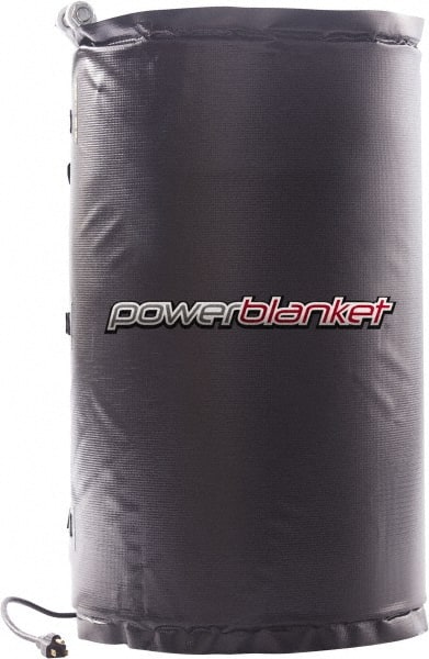 Powerblanket - 14" Wide, 15 Gallon Wrap-Around Drum Heater - 120 Volt, 160 Watts to 320 Watts, 0.5 Amps, 0°F to 100°F Thermostat Rating - Exact Tooling