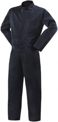 Steiner - Size 3XL, Navy Blue, Snap, Flame Resistant/Retardant Coverall - Cotton, 5 Pockets - Exact Tooling