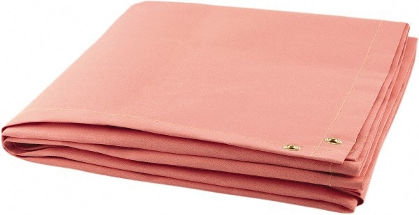 Steiner - 8' High x 6' Wide x 0.016" Thick Acrylic Coated Fiberglass Welding Blanket - Salmon, Grommet - Exact Tooling