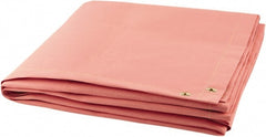 Steiner - 6' High x 6' Wide x 0.016" Thick Acrylic Coated Fiberglass Welding Blanket - Salmon, Grommet - Exact Tooling