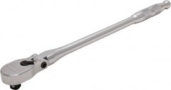 Proto - 3/8" Drive Pear Head Ratchet - Full Polish Chrome Finish, 13" OAL, 90 Gear Teeth, Long Arm Handle, Reversible Flex Head - Exact Tooling