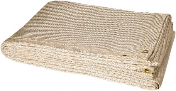 Steiner - 6' High x 6' Wide x 0.05" Thick Fiberglass Welding Blanket - Tan, Grommet - Exact Tooling