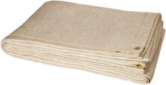 Steiner - 6' High x 6' Wide x 0.05" Thick Fiberglass Welding Blanket - Tan, Grommet - Exact Tooling