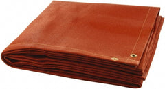 Steiner - 8' High x 6' Wide x 0.035" Thick Silicone Coated Fiberglass Welding Blanket - Red, Grommet - Exact Tooling