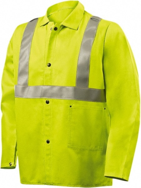 Steiner - Size 4XL Flame Resistant/Retardant Jacket - Lime, Cotton, Snaps Closure - Exact Tooling