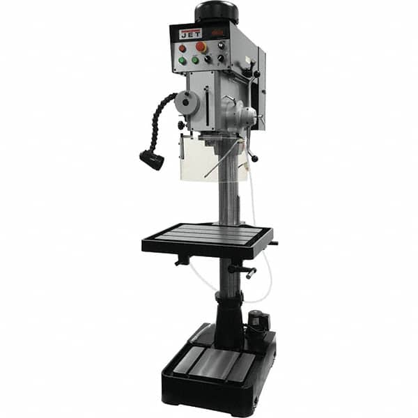 Jet - 10-7/16" Swing, Geared Head Drill & Tap Press - Variable Speed, 2 hp, Three Phase - Exact Tooling