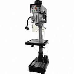 Jet - 10-7/16" Swing, Geared Head Drill & Tap Press - Variable Speed, 2 hp, Three Phase - Exact Tooling