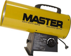 Master - 40,000 to 60,000 BTU Rating, Propane Forced Air Heater - 1,500 Sq Ft Max Heating Area, 20 Lb Capacity, Fuel with Propane - Exact Tooling