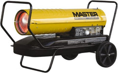 Master - 215,000 BTU Rating, Multi-Fuel Forced Air Heater - 5,375 Sq Ft Max Heating Area, 13 Gal Capacity, Fuel with Kerosene, Diesel & Fuel Oil - Exact Tooling