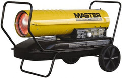 Master - 190,000 BTU Rating, Multi-Fuel Forced Air Heater - 4,750 Sq Ft Max Heating Area, 13 Gal Capacity, Fuel with Kerosene, Diesel & Fuel Oil - Exact Tooling