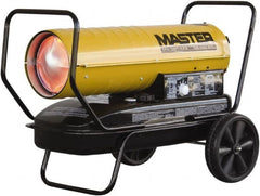 Master - 135,000 BTU Rating, Multi-Fuel Forced Air Heater - 3,375 Sq Ft Max Heating Area, 10 Gal Capacity, Fuel with Kerosene, Diesel & Fuel Oil - Exact Tooling