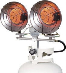 Master - 25,000 to 32,000 BTU, Propane Radiant Tank Top Heater - 20 Lb Fuel Capacity, 17" Long x 6" Wide x 15.4" High - Exact Tooling