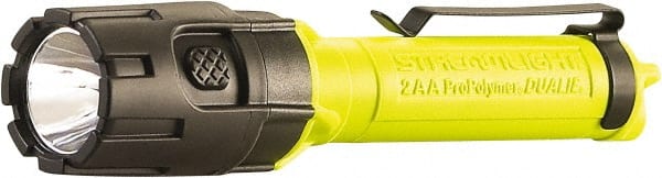 Streamlight - White LED Bulb, 175 Lumens, Industrial/Tactical Flashlight - Yellow Plastic Body, 2 AA Alkaline Batteries Included - Exact Tooling