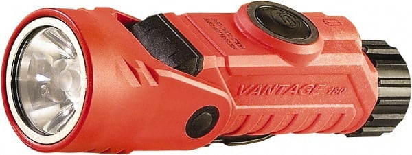 Streamlight - White LED Bulb, 250 Lumens, Hands-free Flashlight - Orange Plastic Body, 2 CR123A Lithium Batteries Included - Exact Tooling