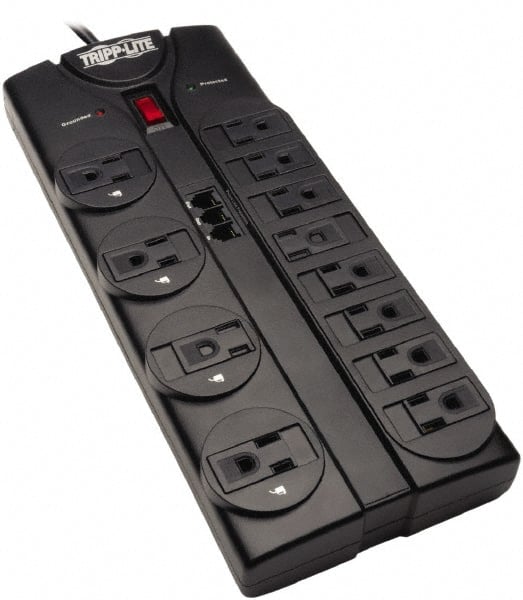 Tripp-Lite - 12 Outlets, 120 VAC15 Amps, 8' Cord, Power Outlet Strip - Floor, Keyhole Mount, 5-15 NEMA Configuration, 10.3" Strip - Exact Tooling