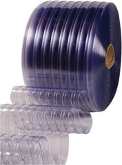 Clearway Door - Clear Ribbed Bulk Strip Roll Dock Curtain Strips - 16" Wide x 100' Long x 0.144" Thick - Exact Tooling