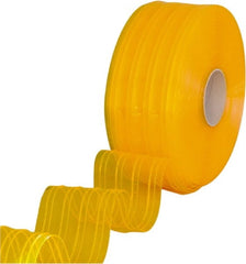 Clearway Door - Clear/Yellow Ribbed QuickStrip Roll Dock Curtain Strips - 8" Wide x 150' Long x 0.072" Thick - Exact Tooling