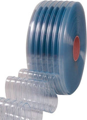 Clearway Door - Clear Ribbed QuickStrip Roll Dock Curtain Strips - 8" Wide x 150' Long x 0.072" Thick - Exact Tooling