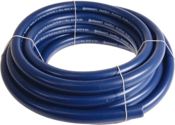 Continental ContiTech - 1" ID x 1.38" OD 50' Long Multipurpose Air Hose - 250 Working psi, -10 to 158°F, Blue - Exact Tooling