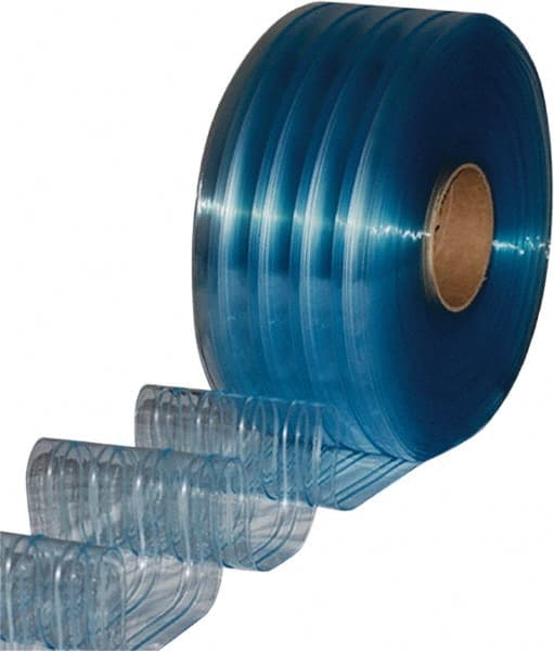 Clearway Door - Clear Ribbed QuickStrip Roll Dock Curtain Strips - 8" Wide x 150' Long x 0.072" Thick - Exact Tooling
