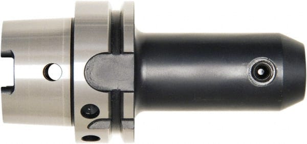 Bilz - HSK63A 1/4" Shank Diam Taper Shank 1-1/4" Hole End Mill Holder/Adapter - 2-1/2" Nose Diam, 4.33" Projection, Through-Spindle, Through-Bore & DIN Flange Coolant - Exact Tooling