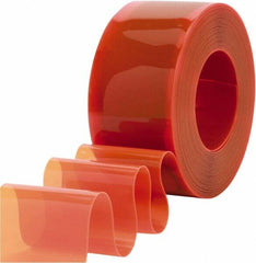 Clearway Door - Safety Orange Bulk Strip Roll Dock Curtain Strips - 8" Wide x 300' Long x 0.08" Thick - Exact Tooling