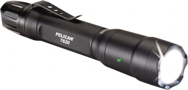 Pelican Products, Inc. - White LED Bulb, 1,124 Lumens, Industrial/Tactical Flashlight - Black Aluminum Body, 2 AA Alkaline Batteries Included - Exact Tooling