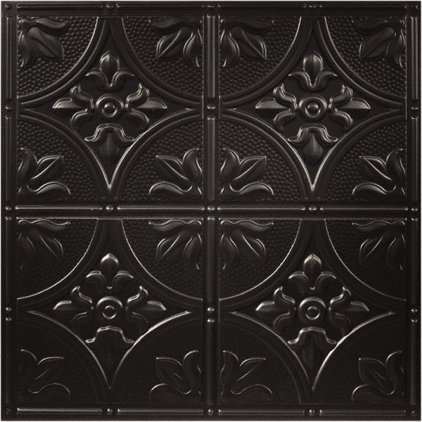 Genesis - 23-3/4" Long x 23-3/4" Wide x 0.11" Thick, Vinyl Ceiling Tile - ASTM E-84 Specification, Black - Exact Tooling
